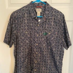 L.L. Bean Otter Cliff Short Sleeve Button Up Shirt Medium